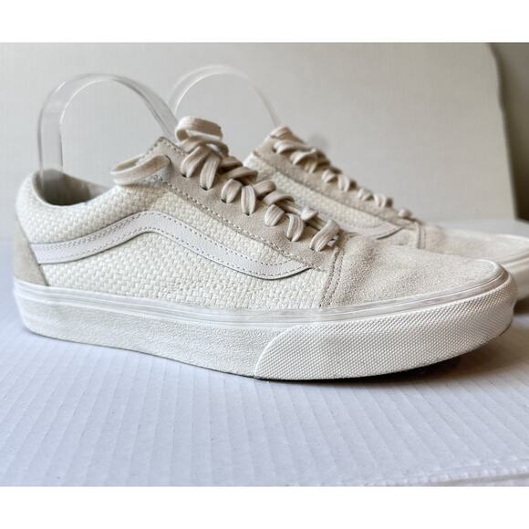 Size 7.5 - VANS Men’s Old Skool Casual Sneakers Textile/Suede Cream - Picture 1 of 16